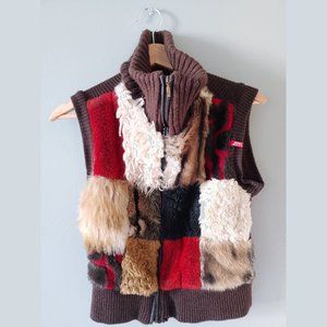 Vintage Miss Sixty faux fur vest